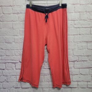 Silverwear Coral Pink Capri Pants Womens L Drawstring‎ Waist Loungewear Cozycore